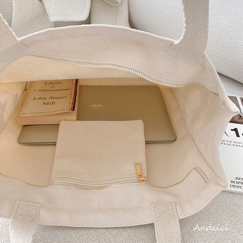 Outside The Window Canvas Tote Bag with Zip