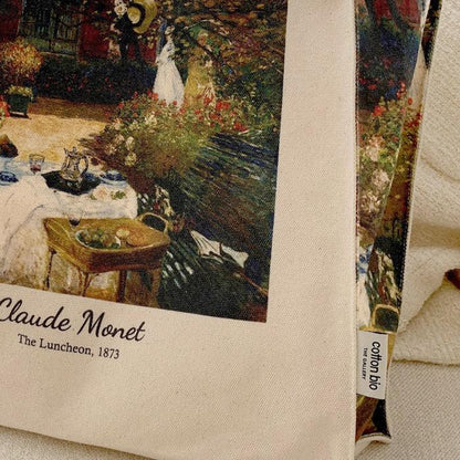 Claude Monet The Luncheon, 1873 Canvas Tote Bag with Zip - Andcici