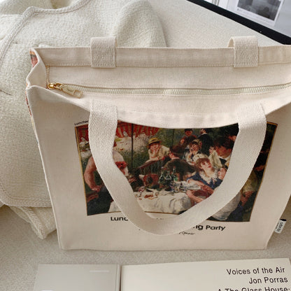 Pierre-Auguste Renoir Luncheon of the Boating Party, 1881 Canvas Tote Bag with Zip