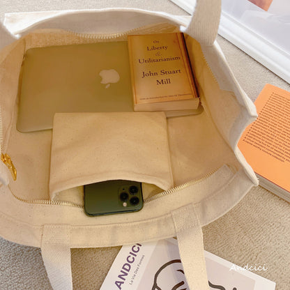 London Book Sellers Canvas Tote Bag with Inner Zipped Pocket