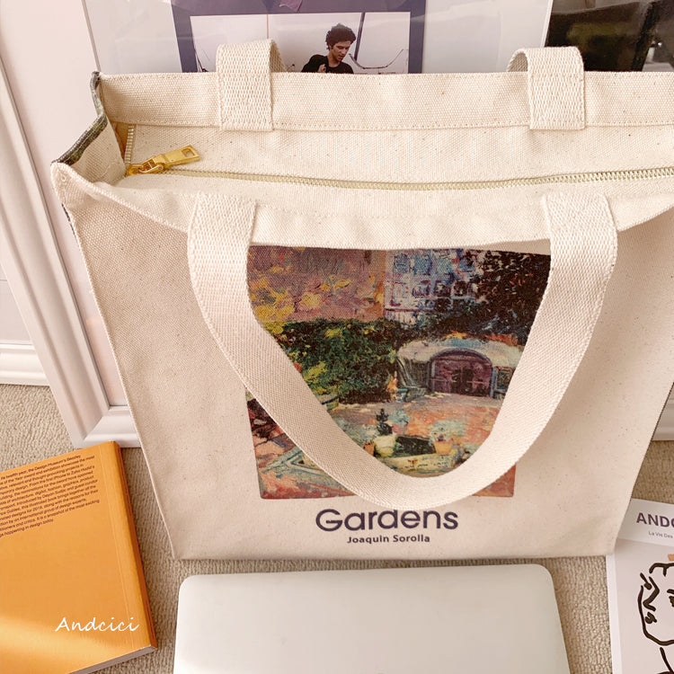 Joaquín Sorolla "Jardín de la Danza, 1908" Canvas Tote Bag with Zip