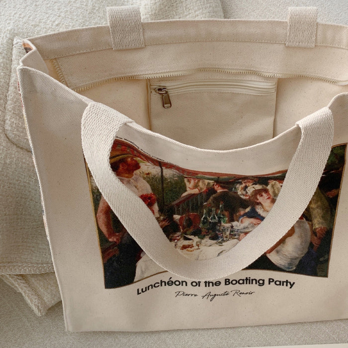 Pierre-Auguste Renoir Luncheon of the Boating Party, 1881 Canvas Tote Bag with Zip