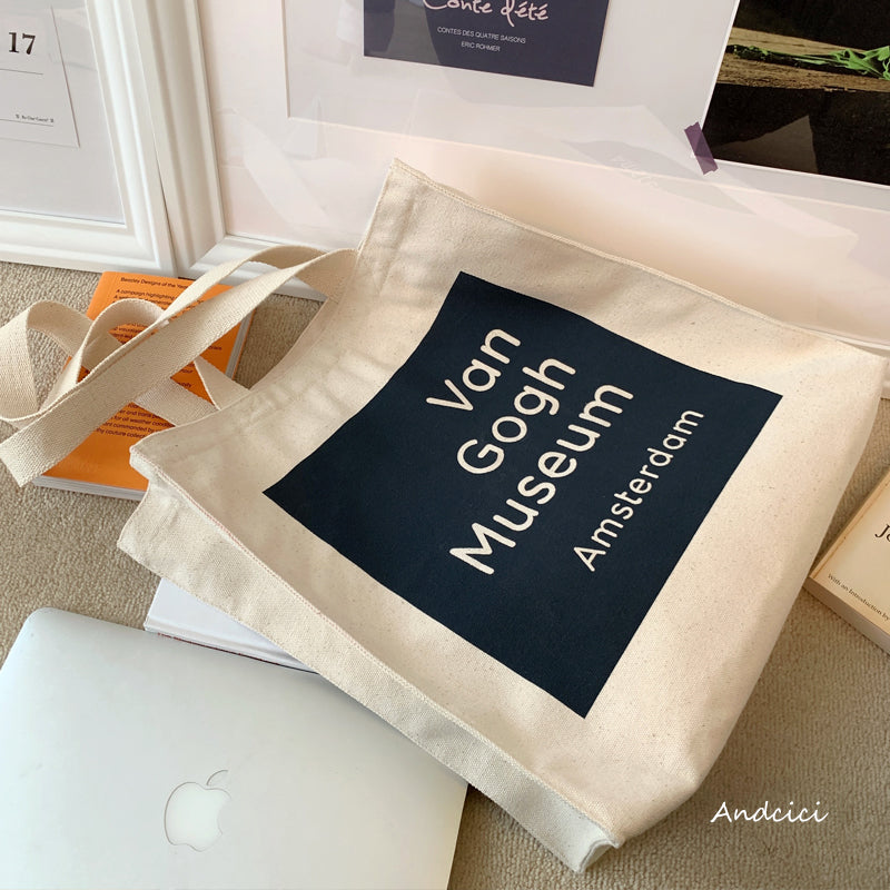 Van Gogh Museum, Amsterdam Canvas Tote Bag with Zip