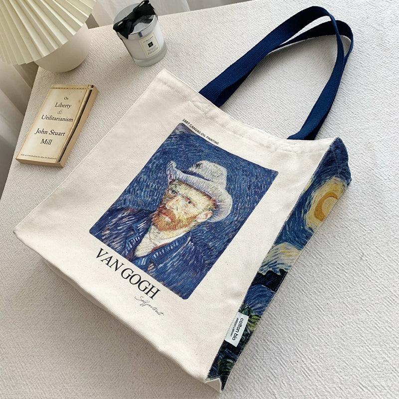 Vincent Van Gogh Self Portrait, 1887 Canvas Tote Bag with Zip - Andcici