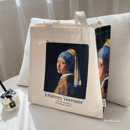 Johannes Vermeer Dutch Oil Painter “Girl with a Pearl Earring, 1665” Tote Bag