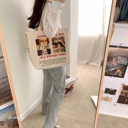 Eyes Never Lie Canvas Tote Bag with Zip