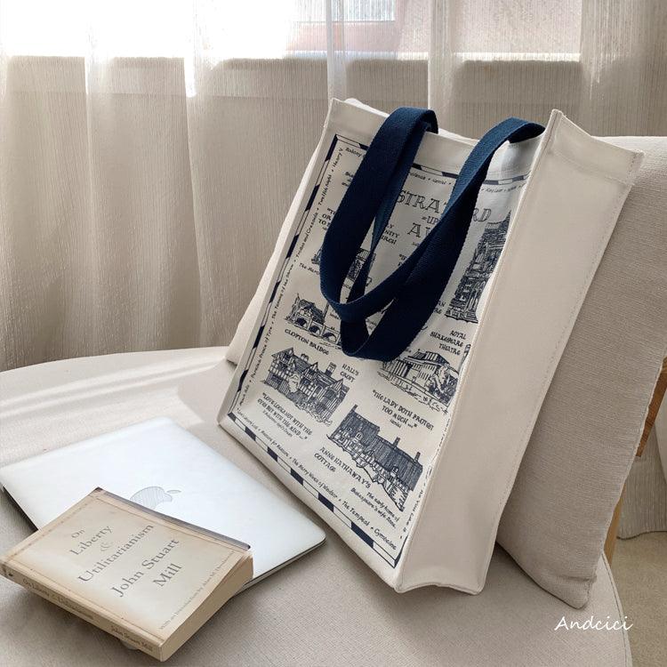 Shakespeare Straford Upon Avon Canvas Tote Bag with Zip - Andcici