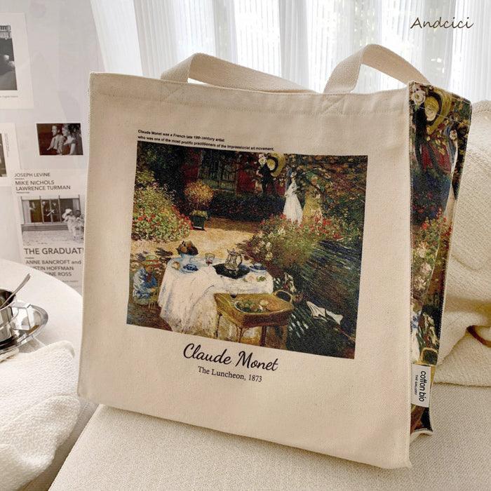 Claude Monet The Luncheon, 1873 Canvas Tote Bag with Zip - Andcici