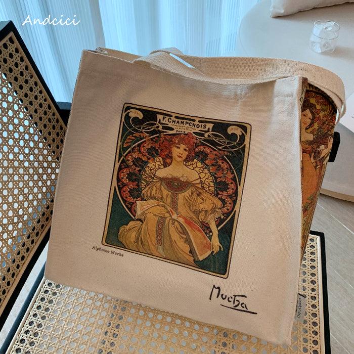 Alphonse Mucha F. Champenois, 1898 Canvas Tote Bag with Zip - Andcici