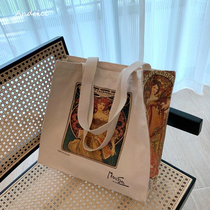 Alphonse Mucha F. Champenois, 1898 Canvas Tote Bag with Zip - Andcici