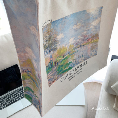 Claude Monet "Spring by the Seine, 1875" Canvas Tote Bag with Zip