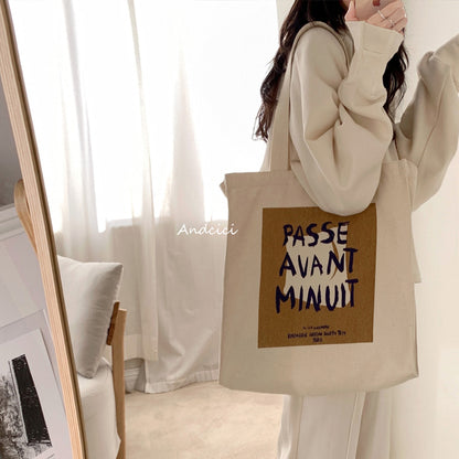 Passe Avant Minuit Canvas Tote Bag with Zip