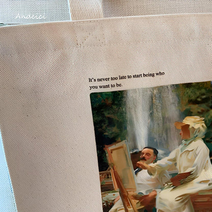 John Singer Sargent The Fountain, Italy, 1907 Canvas Tote Bag with Zip - Andcici