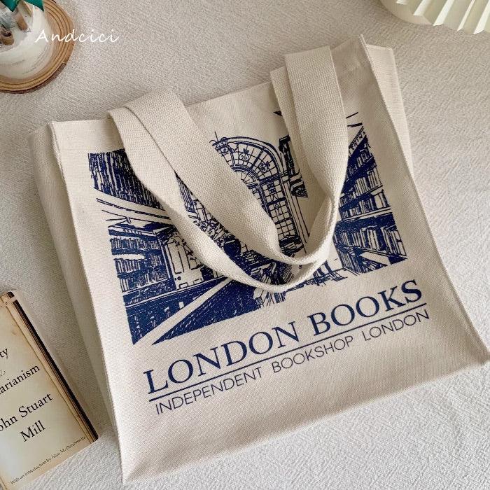 London Books Marylebone Book Store Tote Bag with Zip - Andcici