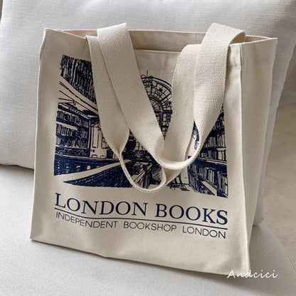 London Books Marylebone Book Store Tote Bag with Zip - Andcici