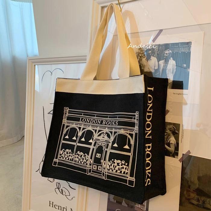 London Books Marylebone Book Store Tote Bag with Zip - Andcici