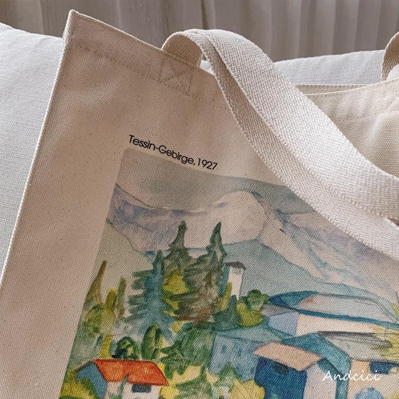 Herman Hesse Tessin-Gebirge, 1927 Shoulder Canvas Tote Bag with Zip - Andcici