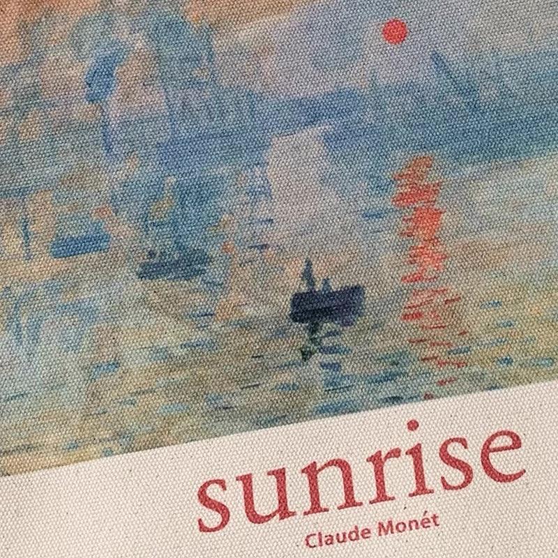 Claude Monet Impression, Sunrise, 1872 Shoulder Canvas Tote Bag with Zip - Andcici