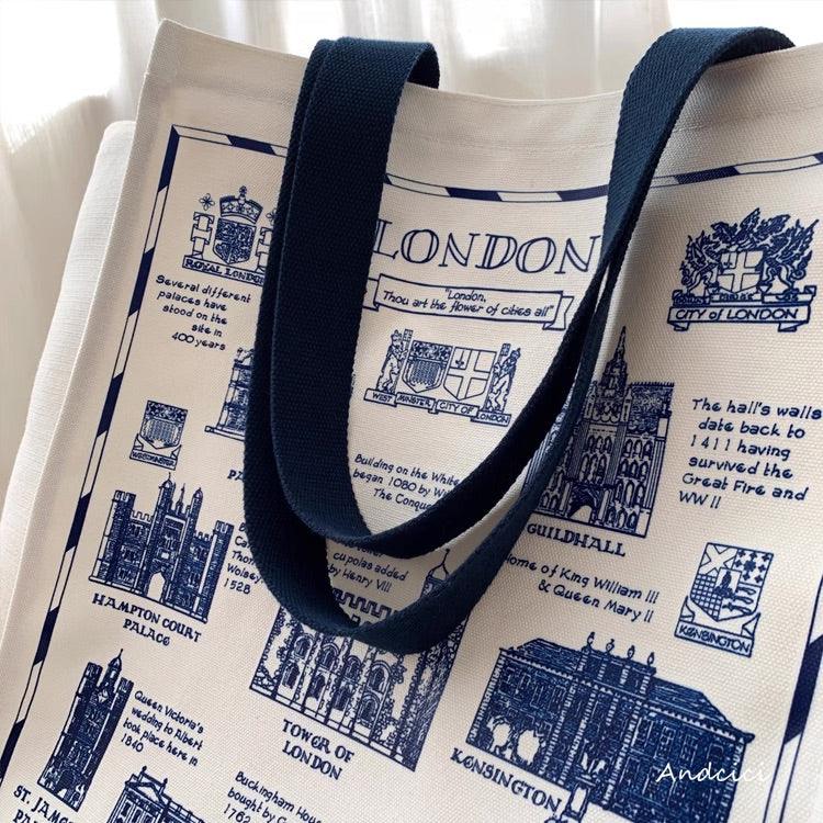 City of London Tote Bag with Zip - Andcici