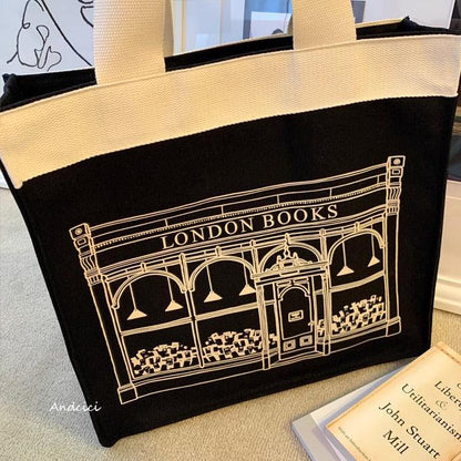 London Books Marylebone Book Store Tote Bag with Zip - Andcici