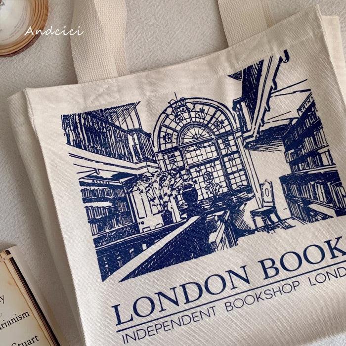 London Books Marylebone Book Store Tote Bag with Zip - Andcici