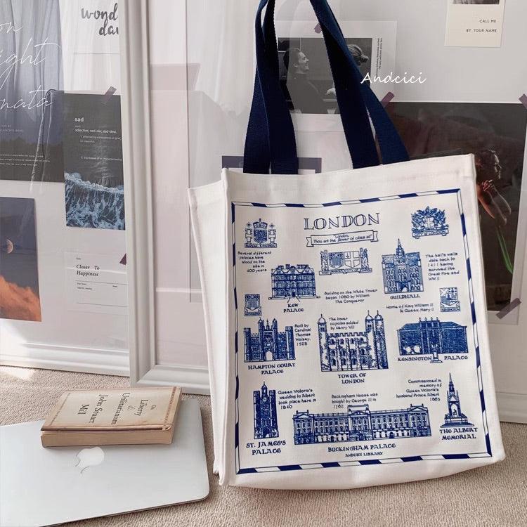 City of London Tote Bag with Zip - Andcici