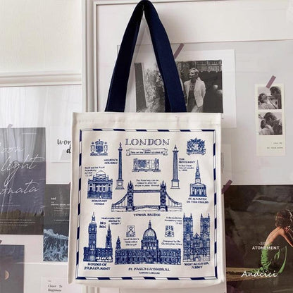 City of London Tote Bag with Zip - Andcici