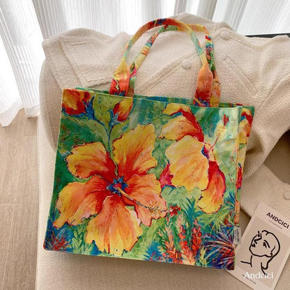 Flowers of the Morning Sun Tote Bag with Zip - Andcici