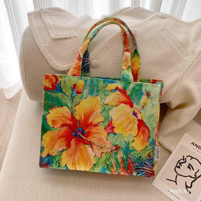 Flowers of the Morning Sun Tote Bag with Zip - Andcici