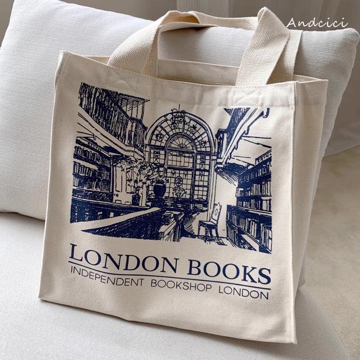 London Books Marylebone Book Store Tote Bag with Zip - Andcici