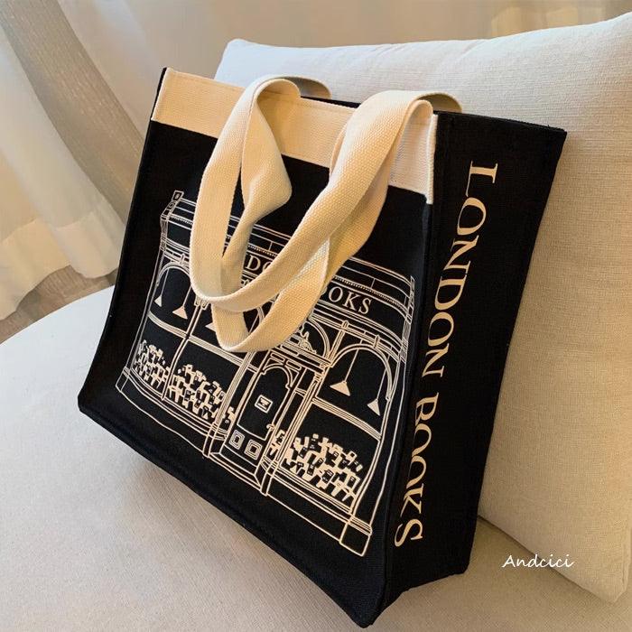 London Books Marylebone Book Store Tote Bag with Zip - Andcici