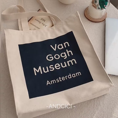 Van Gogh Museum, Amsterdam Canvas Tote Bag with Zip