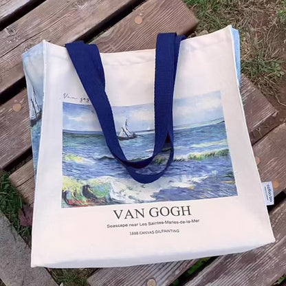 Vincent Van Gogh Seascape, 1888 Canvas Tote Bag with Zip