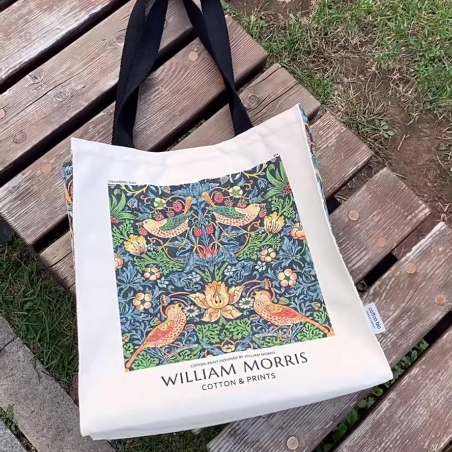William Morris Strawberry Thief, 1883 Canvas Tote Bag with
