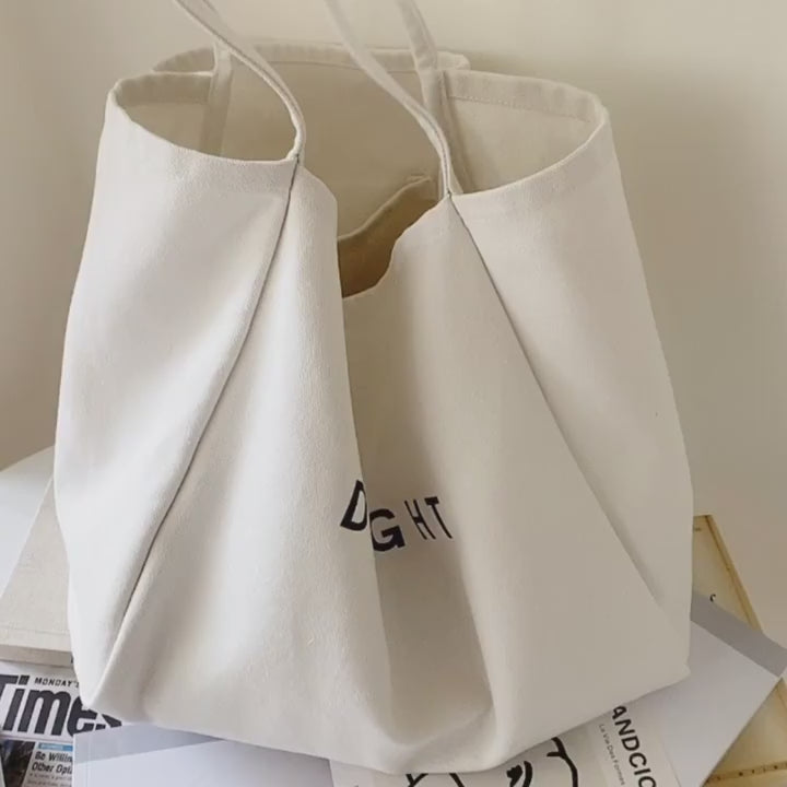 DELIGHT Canvas Tote Bag with Inner Zipped Pocket – Andcici